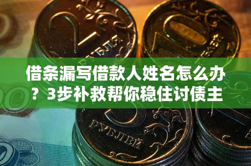 武汉借条漏写借款人姓名怎么办？3步补救帮你稳住讨债主动权